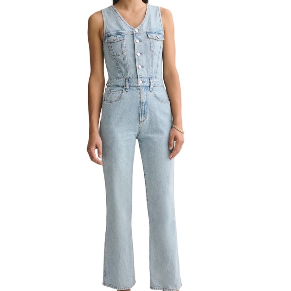 AGOLDE FITTED DENIM JUMPSUIT SIZE 0